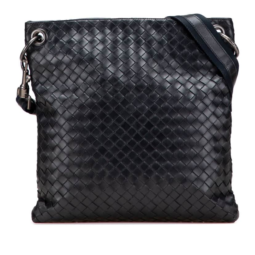 Bottega Veneta Nappa Intrecciato VN Crossbody Black Leather Very good condition - Front View