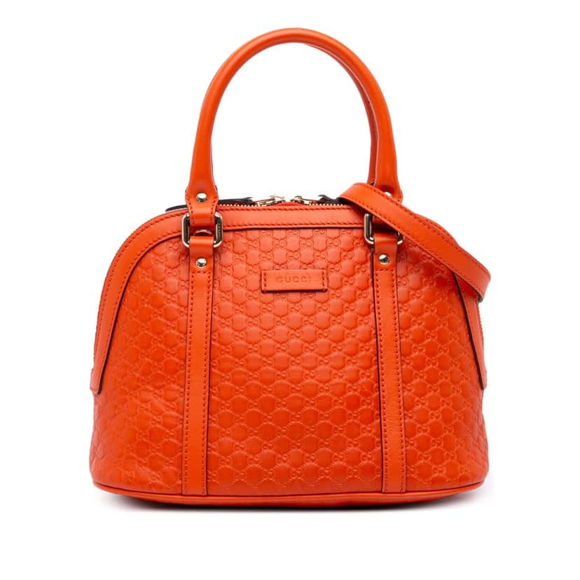 Gucci Mini Microguccissima Dome Satchel Orange Leather Good condition - Front View