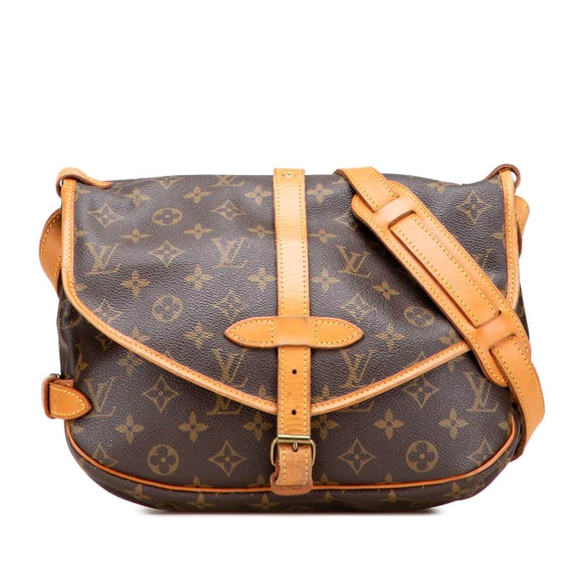 Louis Vuitton Monogram Saumur 25 Brown Canvas Fair condition - Front View