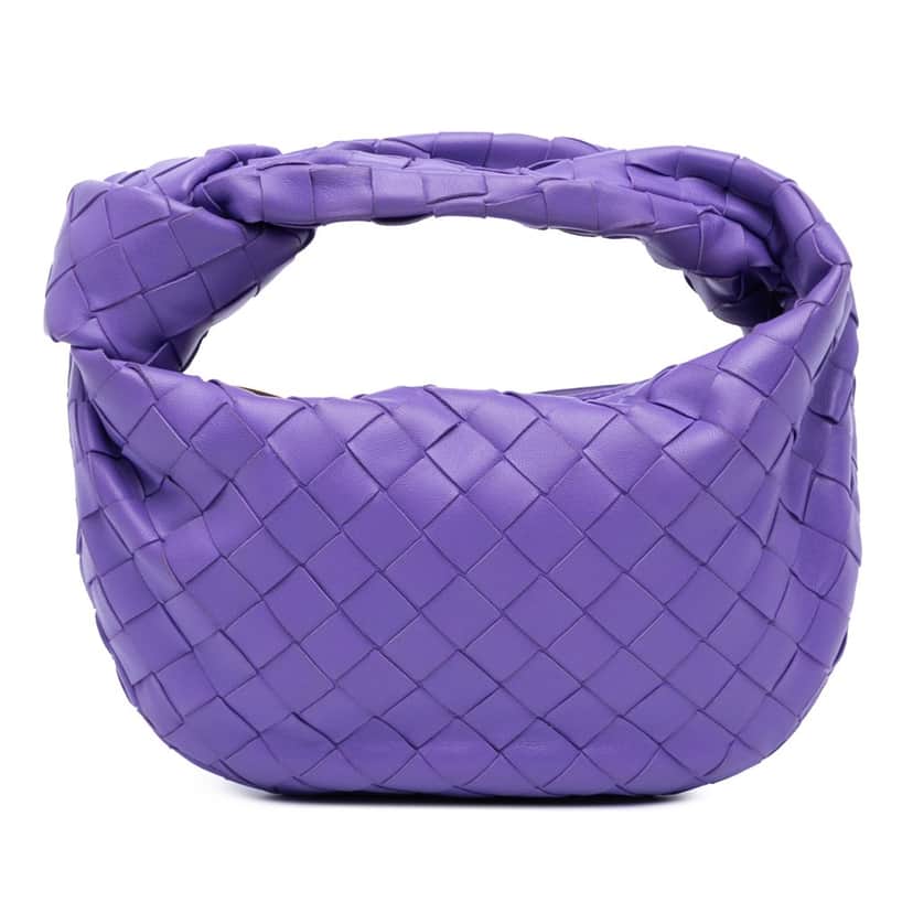 Bottega Veneta Mini Nappa Intrecciato Jodie Purple Leather Good condition - Front View