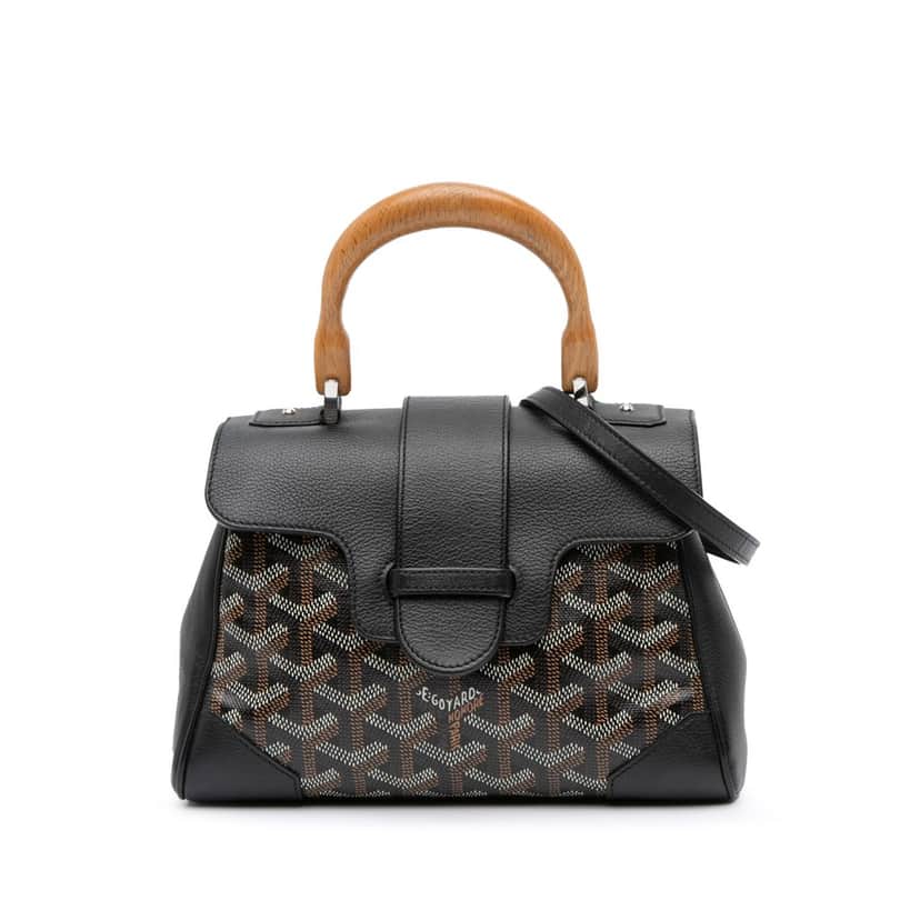 Goyard Mini Goyardine Saigon Souple Black Canvas Good condition - Front View