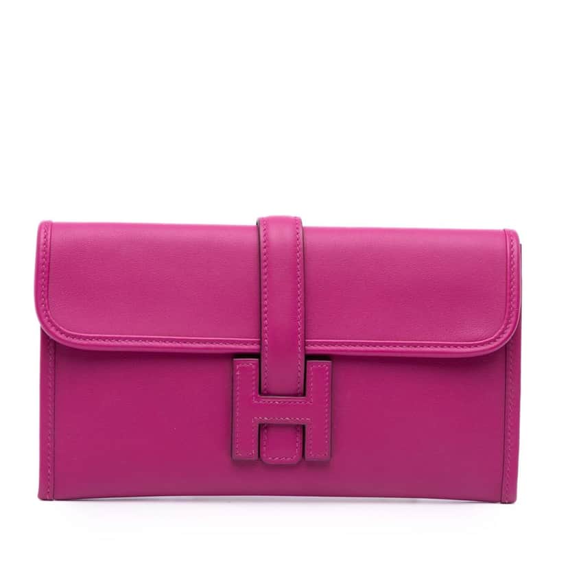 Hermès Swift Jige Duo Pink Leather Good condition - Front View