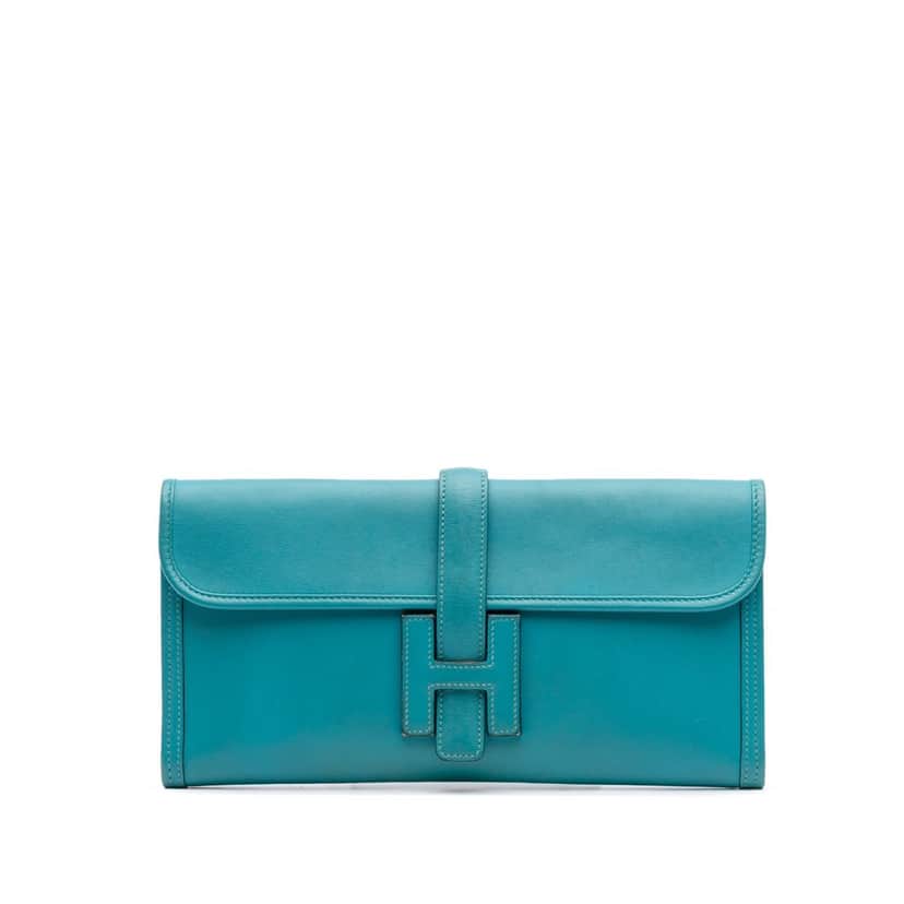 Hermès Swift Jige Elan 29 Blue Leather Good condition - Front View