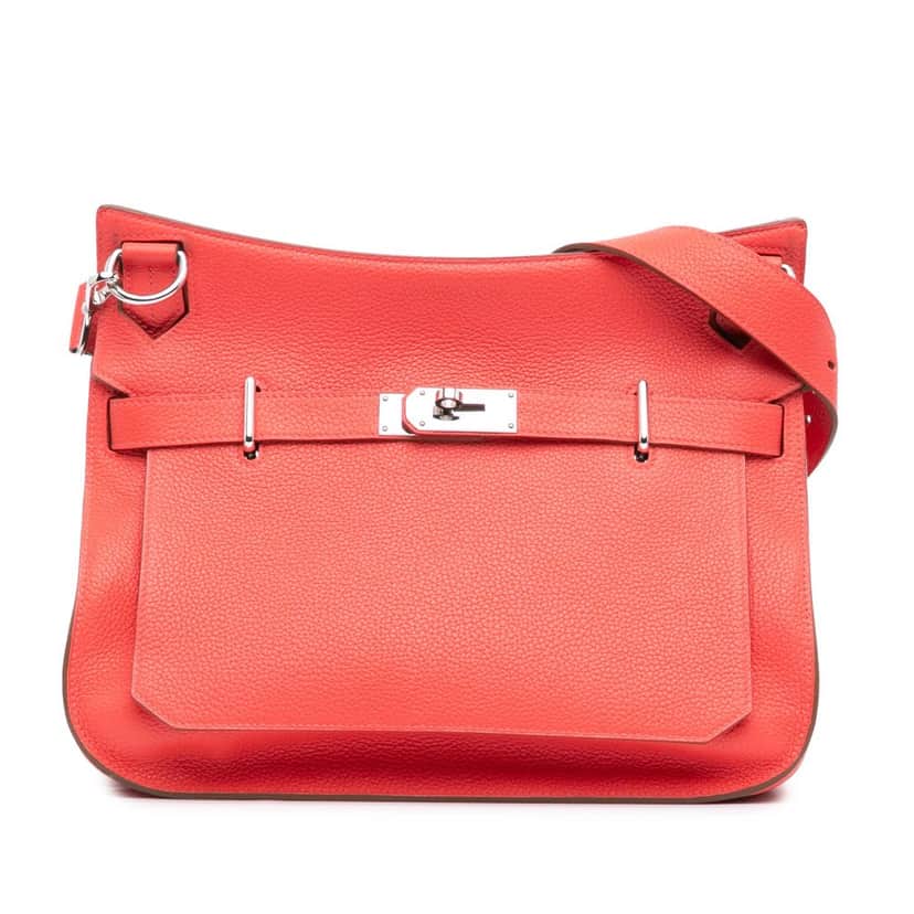 Hermès Taurillon Clemence Jypsiere 34 Red Leather Good condition - Front View