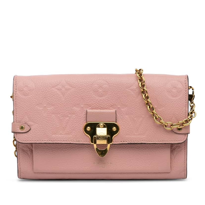 Louis Vuitton Monogram Empreinte Vavin Wallet on Chain Pink Leather Good condition - Front View