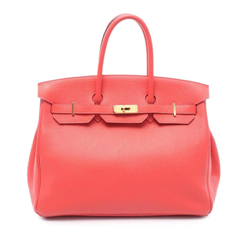 Hermès Clemence Birkin Retourne 35 Red Leather Good condition - Front View