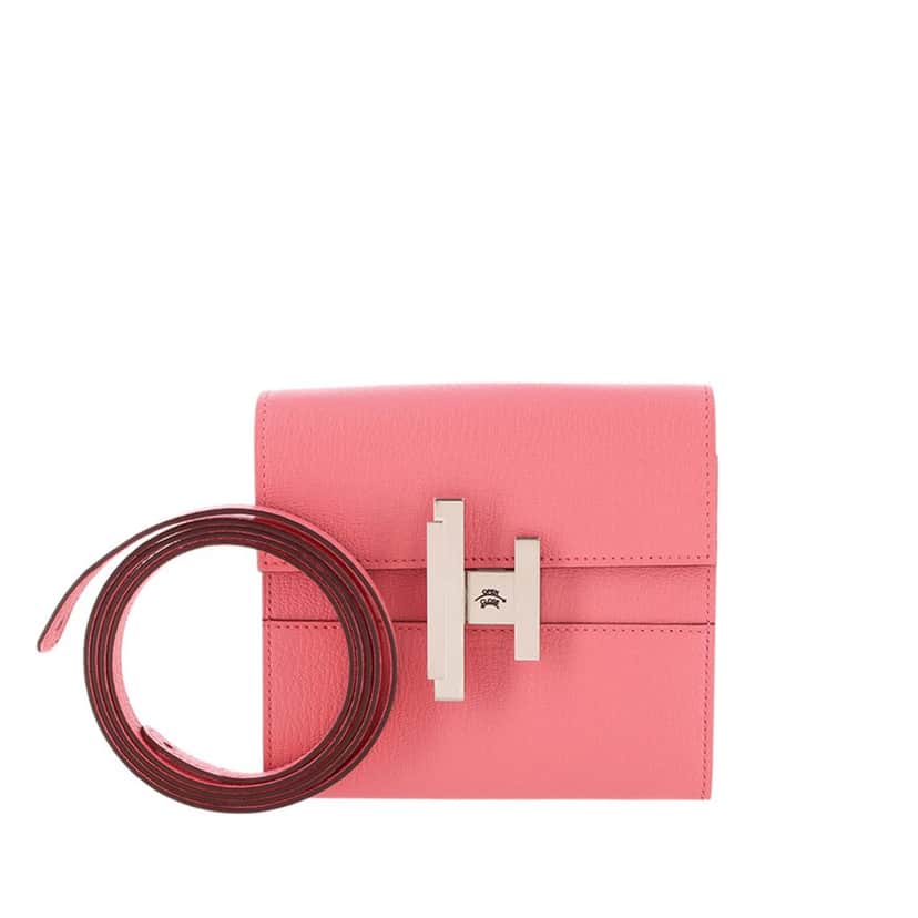 Hermès Cinhetic To Go Wallet Pink Leather Good condition - Front View