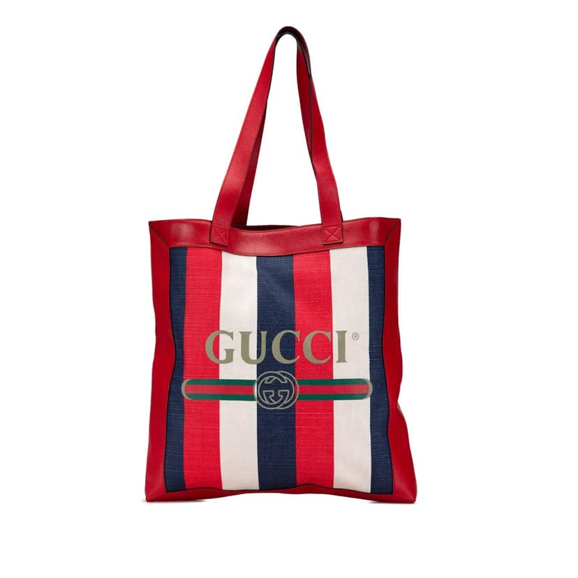 Gucci Canvas Sylvie Baiadera Tote Red Canvas Good condition - Front View