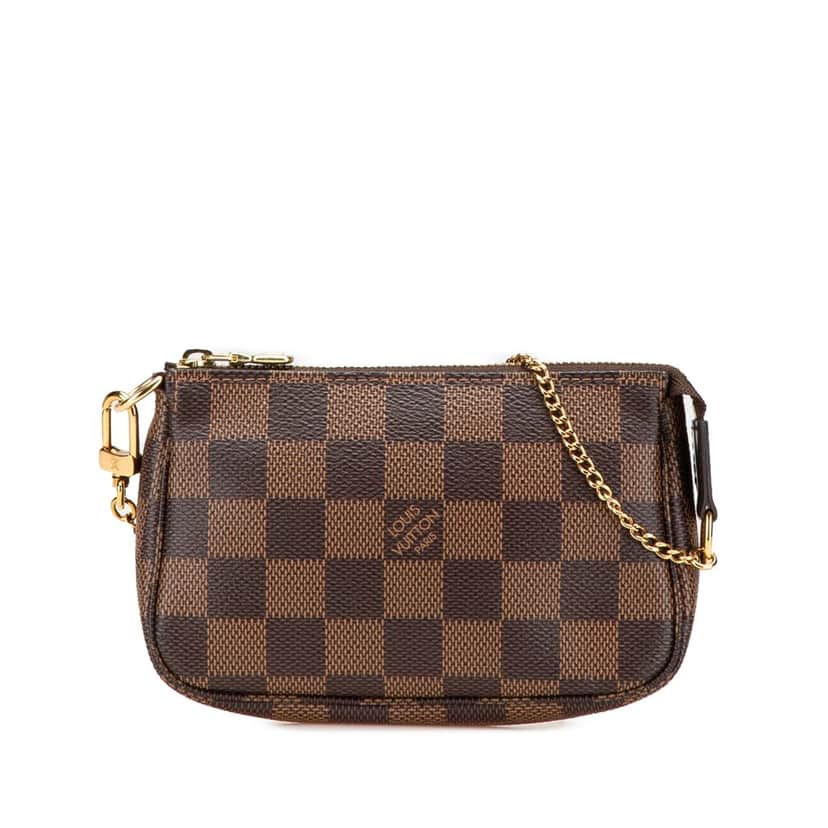 Louis Vuitton Damier Ebene Mini Pochette Accessoires Brown Canvas Good condition - Front View