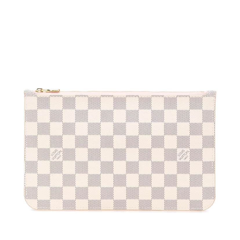 Louis Vuitton Damier Azur Neverfull Pouch MM White Canvas Good condition - Front View