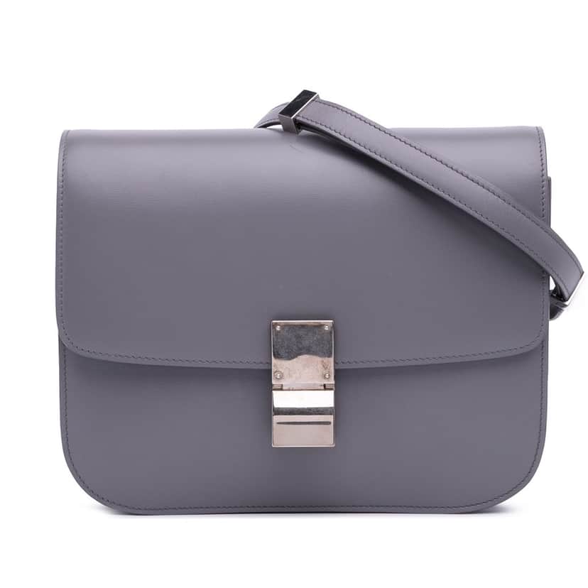 Celine Medium Calfskin Classic Box Purple Leather Good condition - Front View