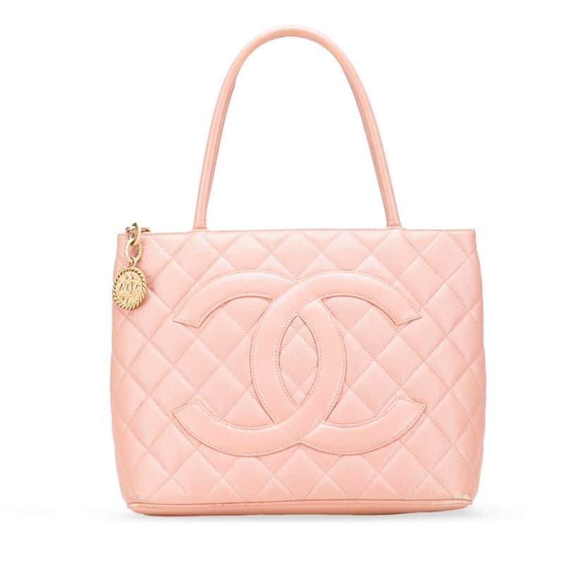 Chanel Caviar Medallion Tote Pink Leather Good condition - Front View