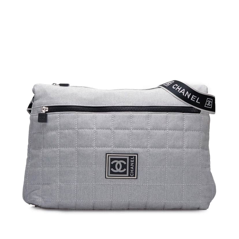 Chanel Sport Line Crossbody Grey Cotton Good condition - Front View