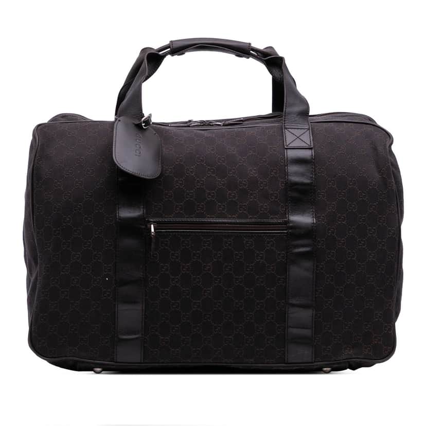 Gucci GG Denim Travel Bag Brown Denim Good condition - Front View