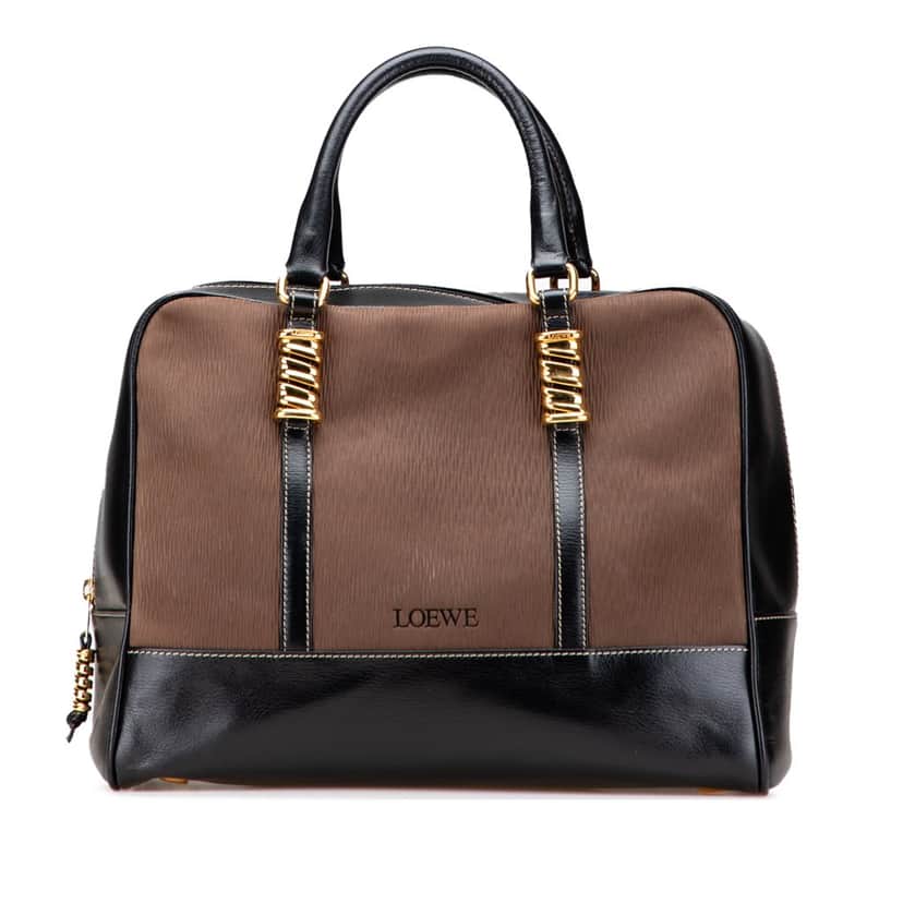 Loewe Leather Velazquez Twist Duffle Bag Brown Leather Good condition - Front View