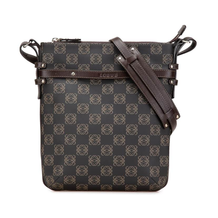 Loewe Anagram Coated Canvas Crossbody Brown Canvas Good condition - Front View