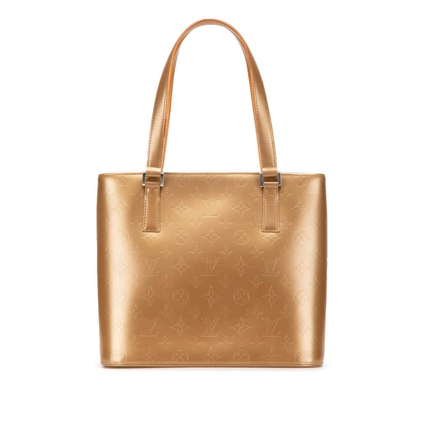 Louis Vuitton Monogram Mat Stockton Gold Leather Good condition - Front View