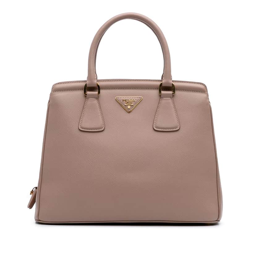 Prada Saffiano Lux Parabole Tote Brown Leather Good condition - Front View