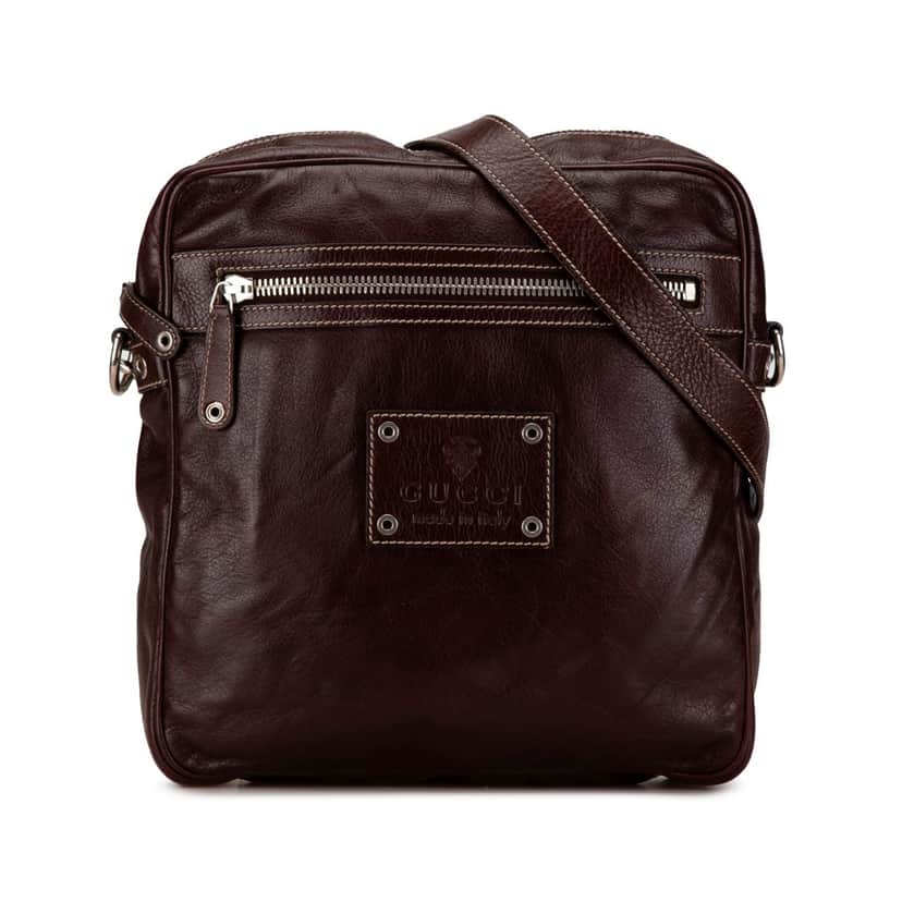 Gucci Leather Crossbody Bag Brown Leather Good condition - Front View