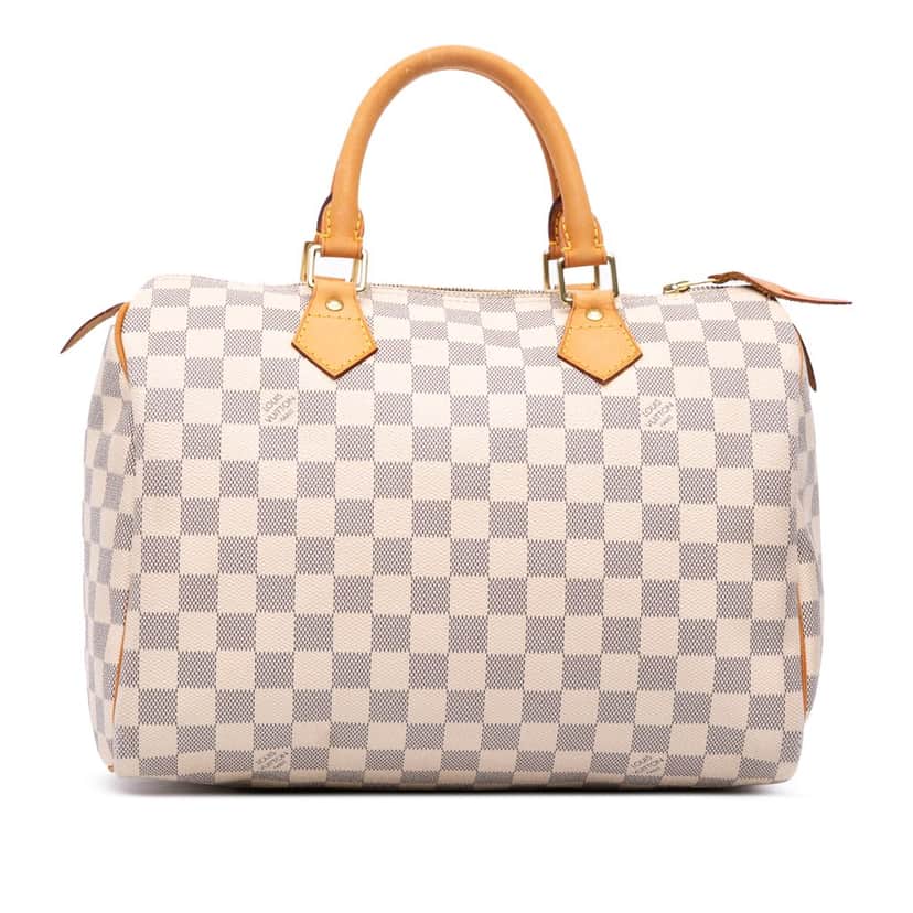 Louis Vuitton Damier Azur Speedy 30 White Canvas Good condition - Front View