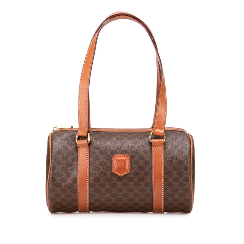 Celine Macadam Coated Canvas Shoulder Bag Brown Canvas Good condition - Front View