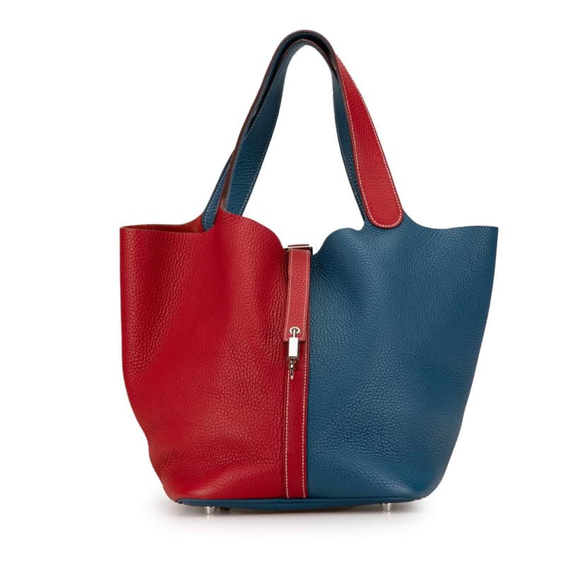 Hermès Bicolor Clemence Picotin Lock 22 Blue Leather Good condition - Front View