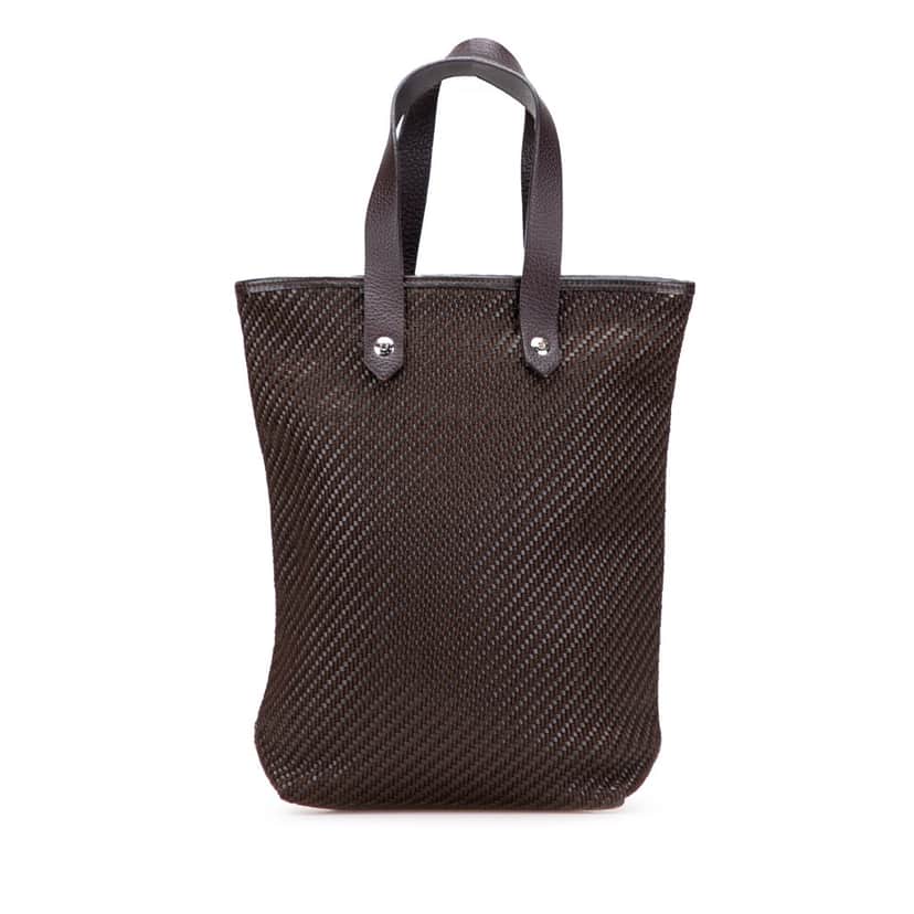Hermès Woven Leather and Polyester Ahmedabad Diego PM Brown Leather Good condition - Front View