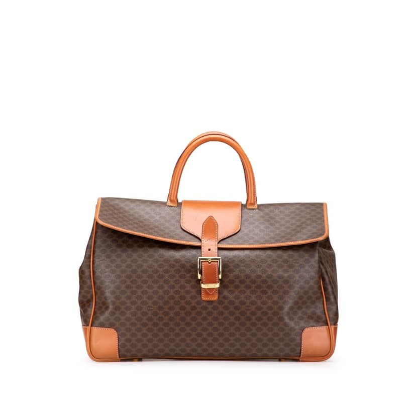 Celine Macadam Coated Canvas Travel Bag Brown Canvas Good condition - Front View