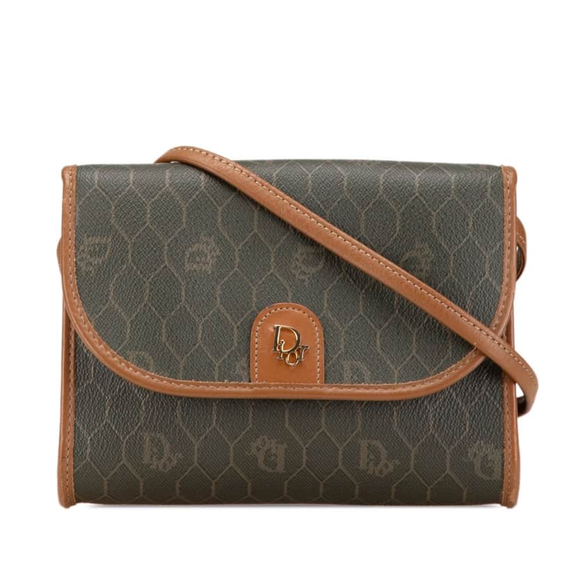 Dior Honeycomb Coated Canvas Crossbody Black Canvas Good condition - Front View