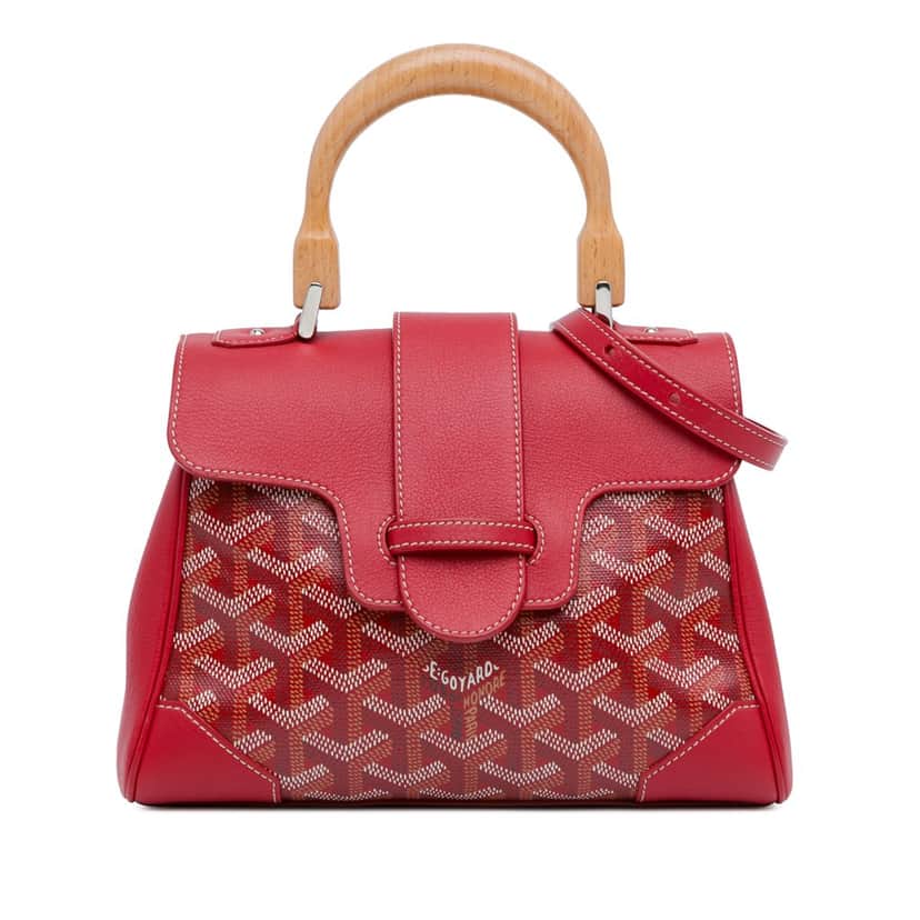 Goyard Mini Goyardine Saigon Souple Red Canvas Good condition - Front View