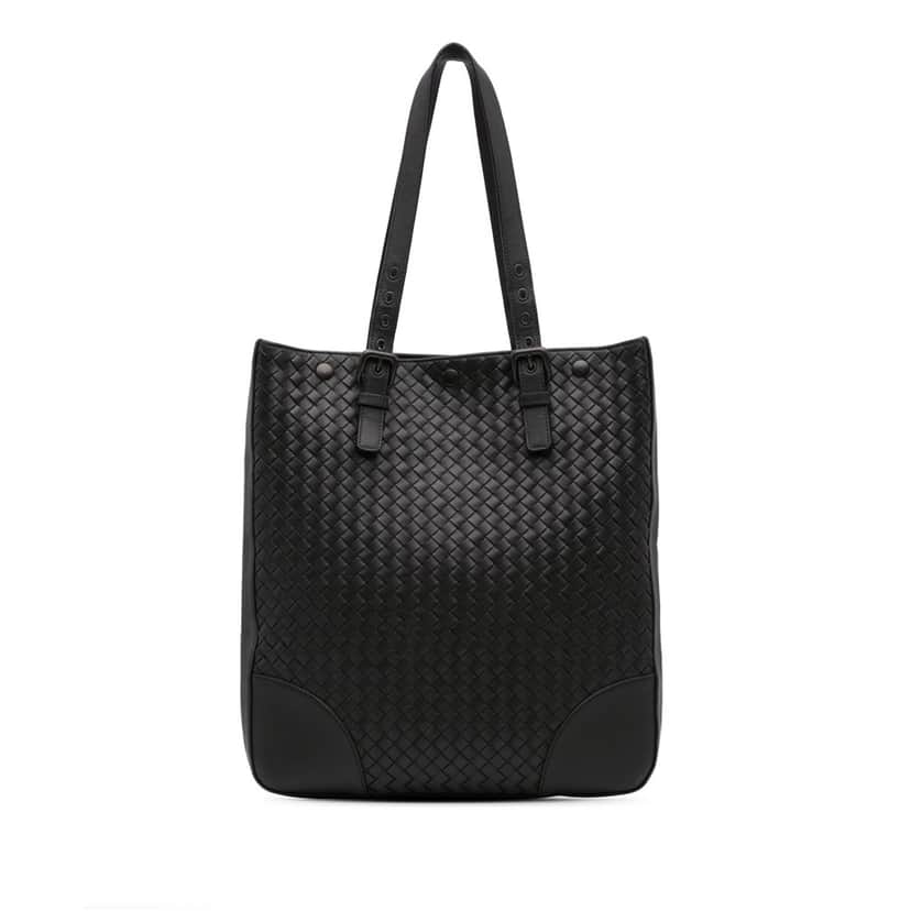 Bottega Veneta Nappa Intrecciato Tote Black Leather Good condition - Front View