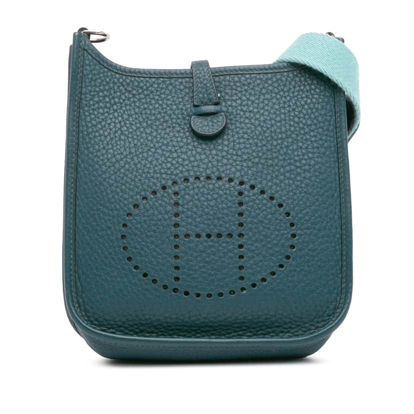 Hermès Clemence Evelyne TPM Blue Leather Good condition - Front View