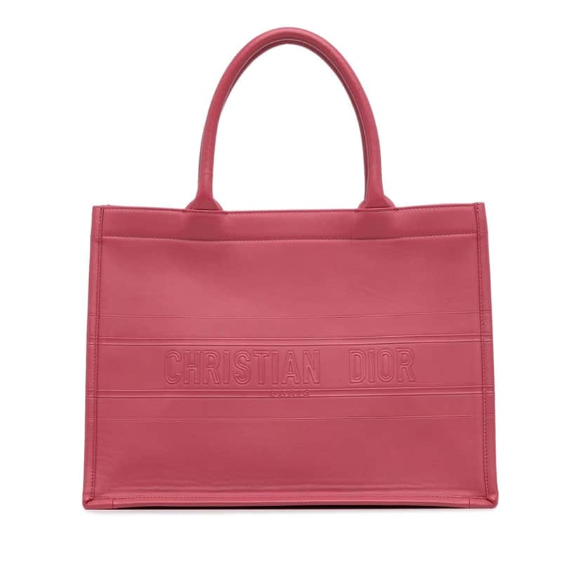Dior Medium Embossed Book Tote Pink Leather Good condition - Front View