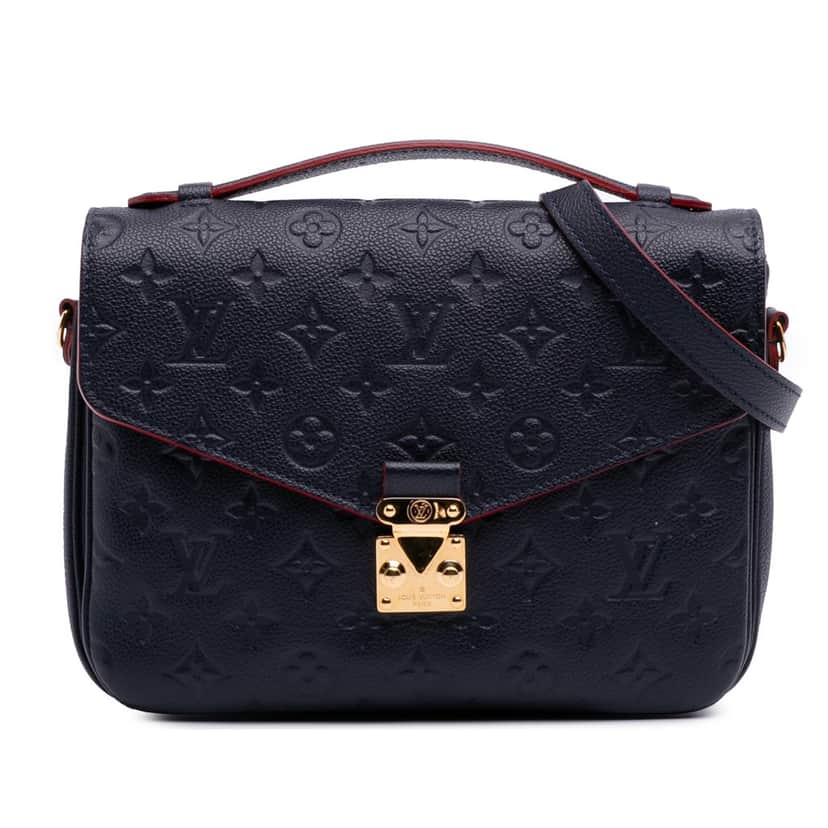 Louis Vuitton Monogram Empreinte Pochette Metis Blue Leather Good condition - Front View