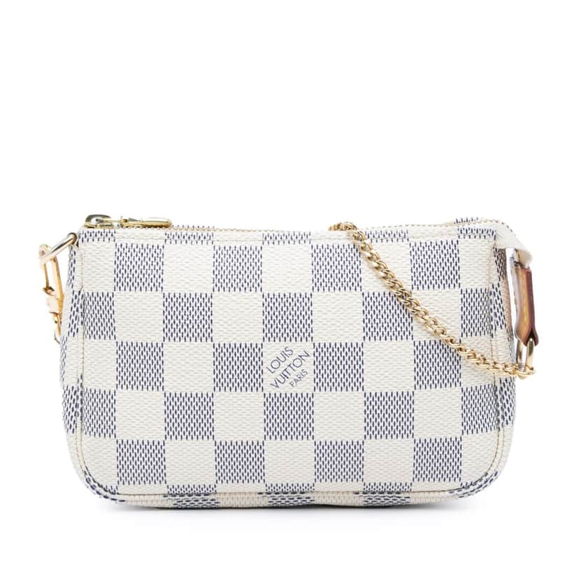 Louis Vuitton Damier Azur Mini Pochette Accessoires White Canvas Good condition - Front View