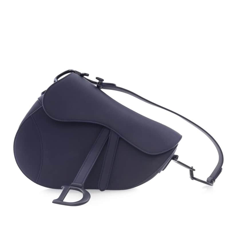 Dior Ultra Matte Calfskin Saddle Bag Blue Leather Good condition - Front View