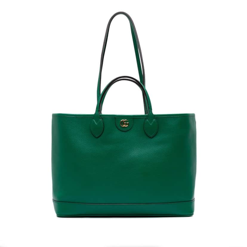 Gucci Medium Leather Ophidia Tote Green Leather Good condition - Front View
