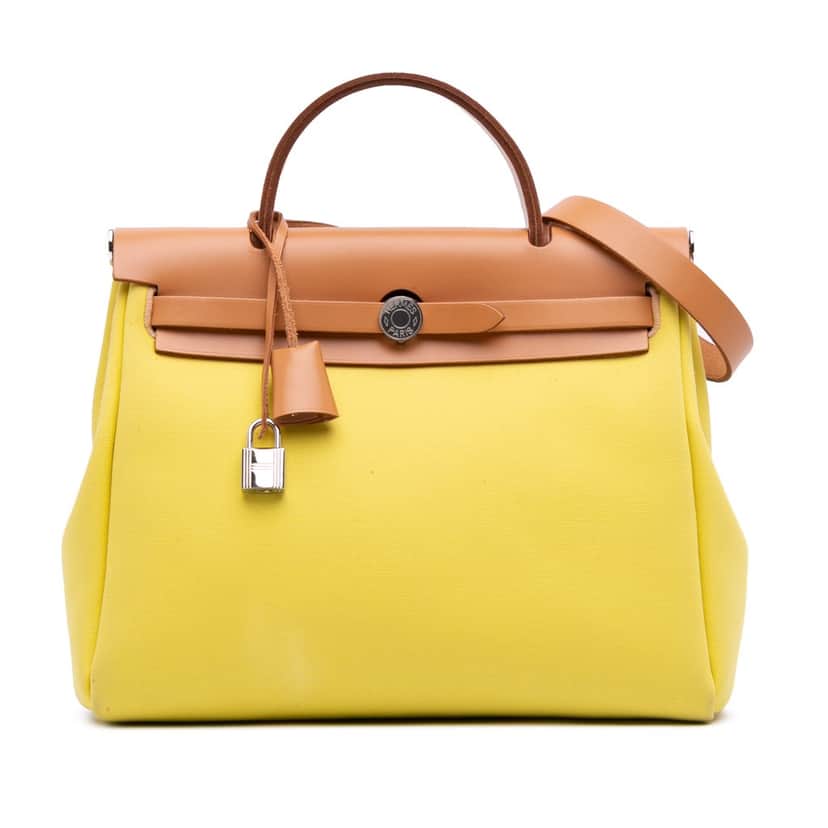 Hermès Toile Herbag Zip 31 Yellow Canvas Good condition - Front View