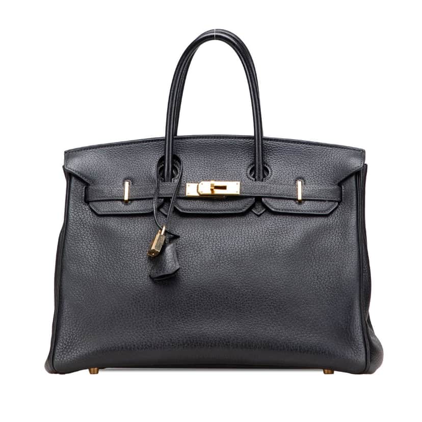 Hermès Togo Birkin Retourne 35 Black Leather Good condition - Front View