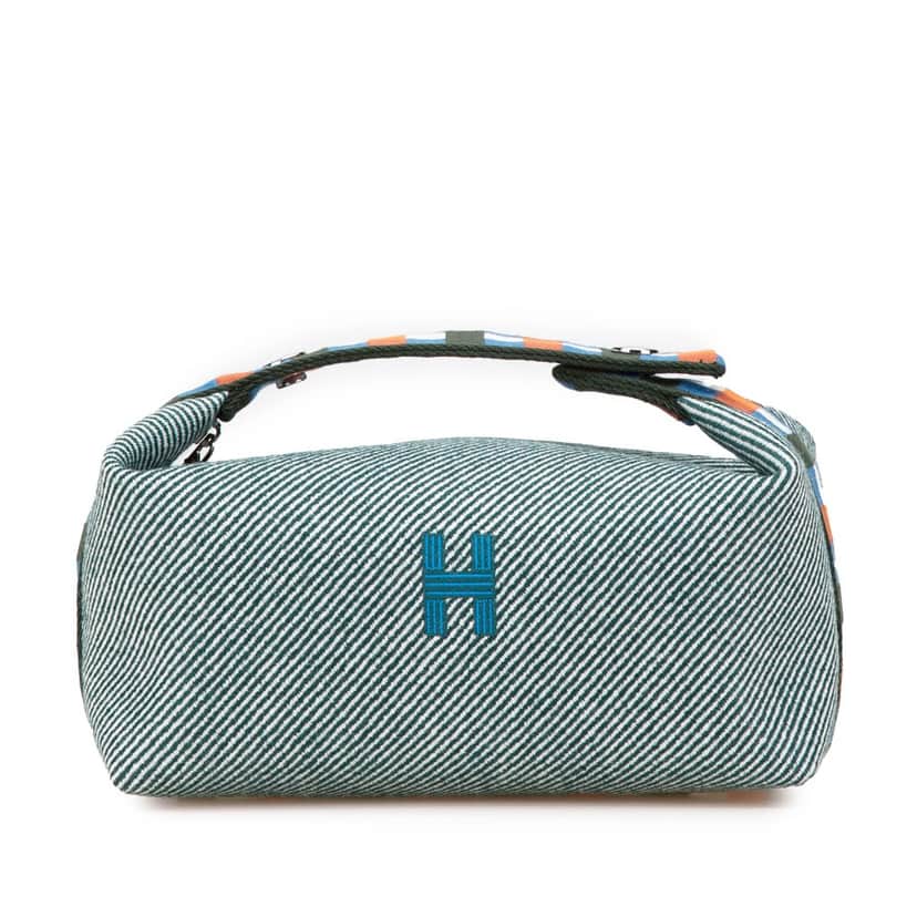 Hermès Small Wool Bride A Brac H Natte Case Blue Wool Good condition - Front View