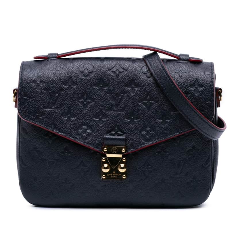 Louis Vuitton Monogram Empreinte Pochette Metis Blue Leather Good condition - Front View