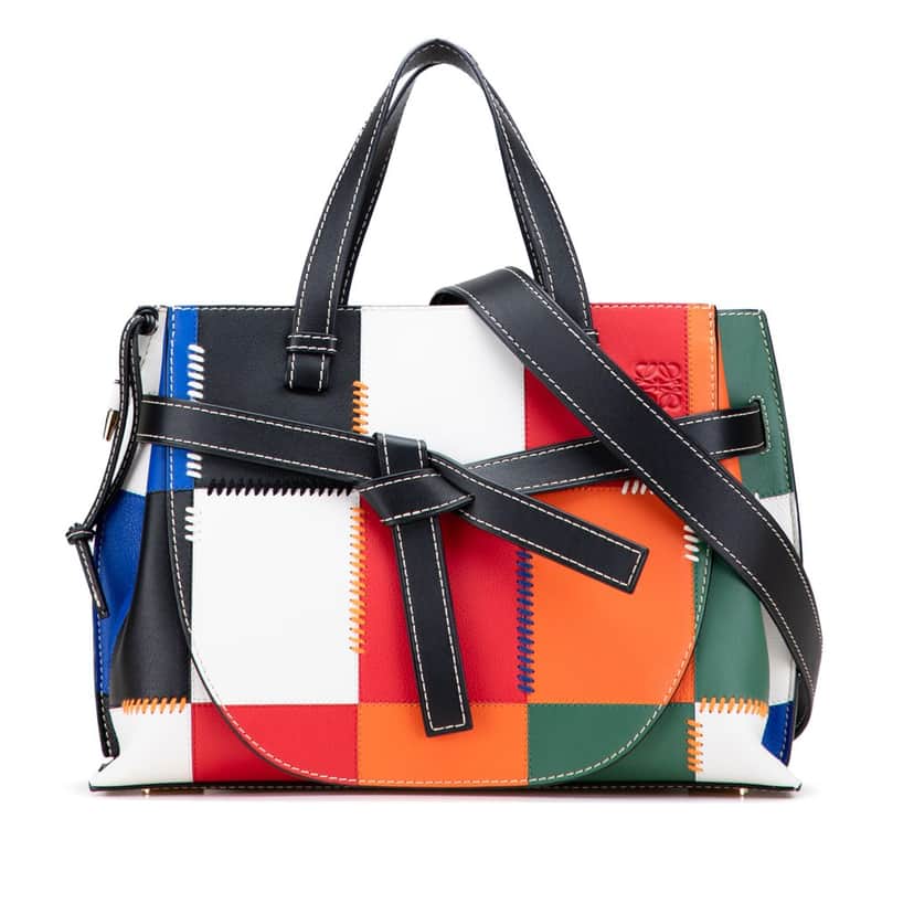 Loewe Medium Patchwork Leather Gate Top Handle Satchel Black Leather Good condition - Front View