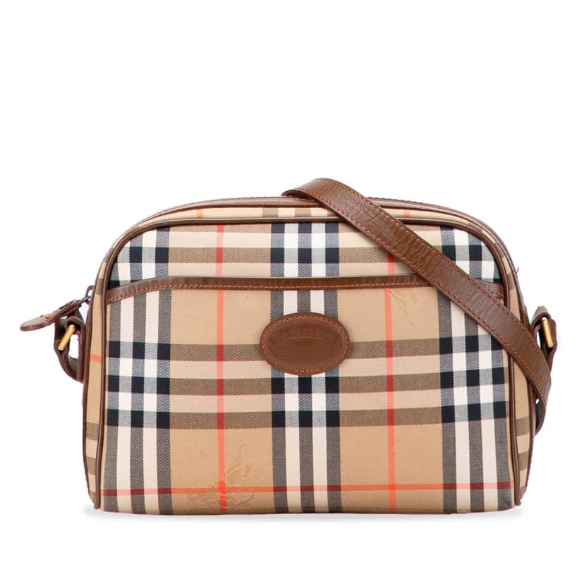 Burberry Haymarket Check Canvas Crossbody Brown Canvas Good condition - Front View