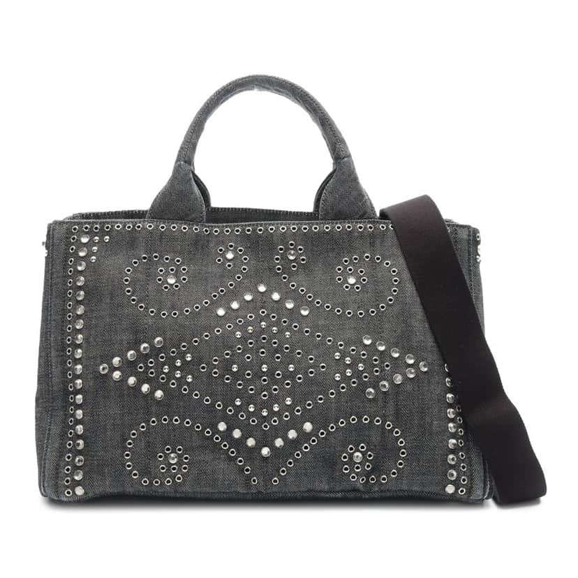 Prada Denim Canapa Bijoux Satchel Blue Denim Good condition - Front View