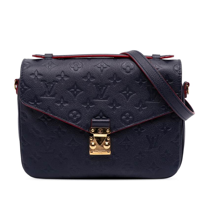 Louis Vuitton Monogram Empreinte Pochette Metis Blue Leather Good condition - Front View