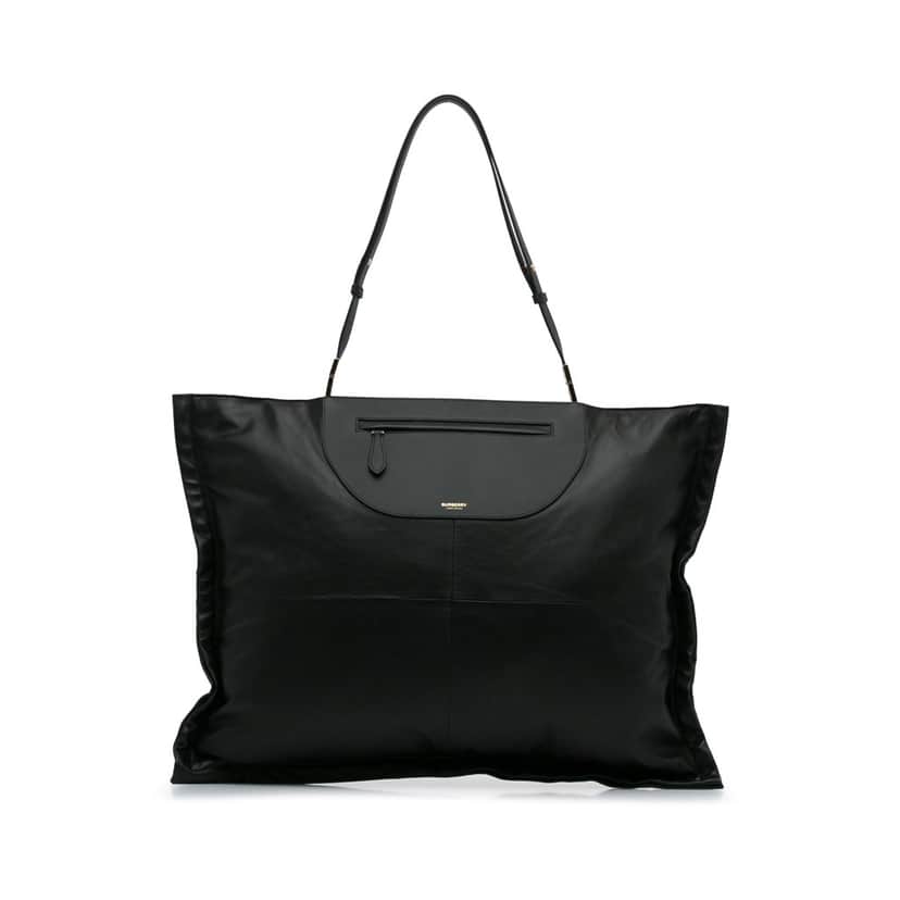 Burberry Lambskin Olympia Scarf Tote Black Leather Good condition - Front View