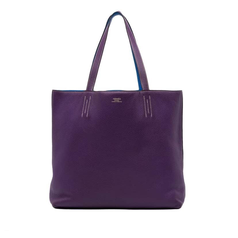 Hermès Clemence Double Sens 36 Purple Leather Good condition - Front View