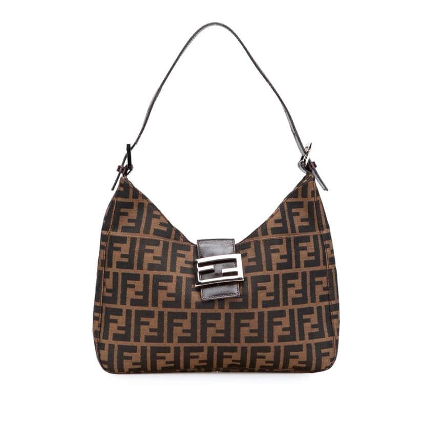 Fendi Zucca Canvas Shoulder Bag Brown Canvas Good condition - Front View