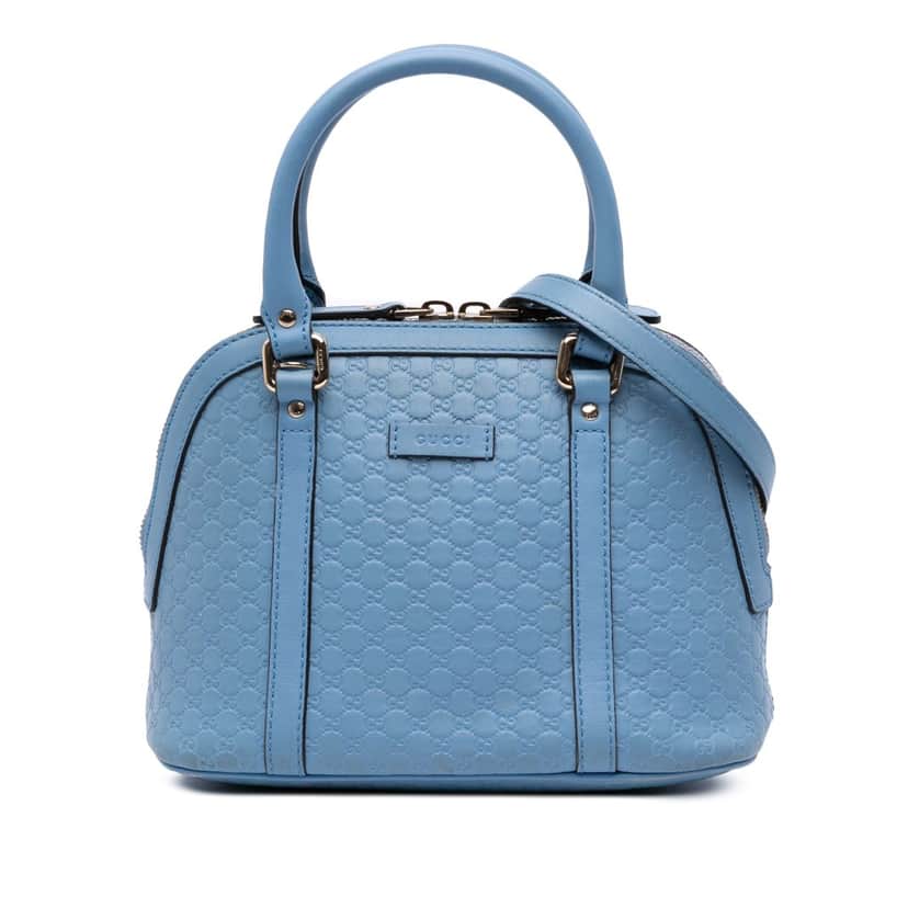 Gucci Mini Microguccissima Dome Satchel Blue Leather Good condition - Front View