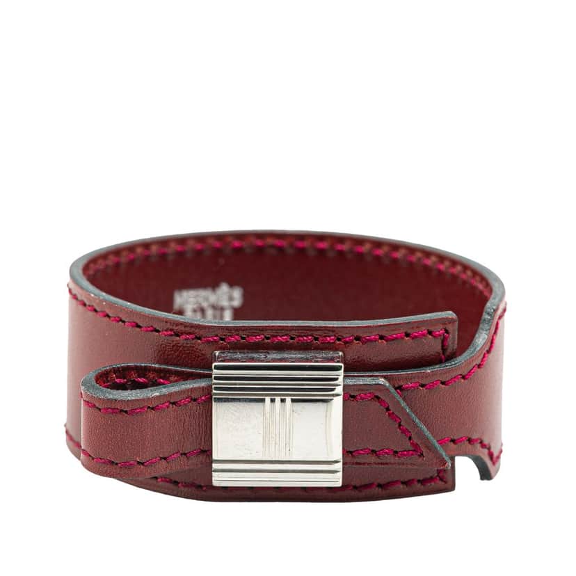 Hermès Leather Cadenas Artemis Bracelet M Red Leather Good condition - Front View
